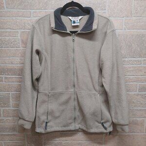 Columbia Women's Small Fleece Jacket Light Sage Green Full Zip Puffer Insert